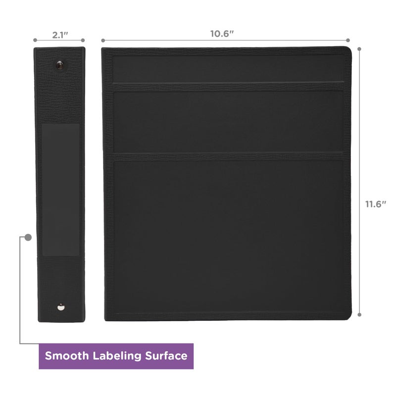 Carstens 1.5-Inch Heavy Duty 3-Ring Binder - Side Opening, Black, Durable Plastic, Precision No-Gap Rings, Waterproof Covers, No Pockets, Holds 250 Letter-Size Sheets, BPA-Free, Made in USA (2070-3R) - Image 3